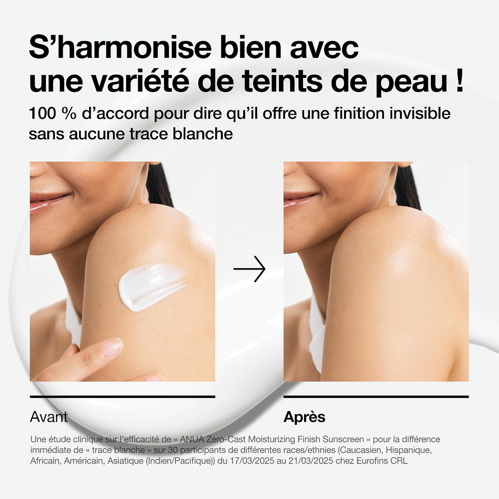 Anua Crème Solaire Fini Hydratant Zéro Effet Cire 50 ml