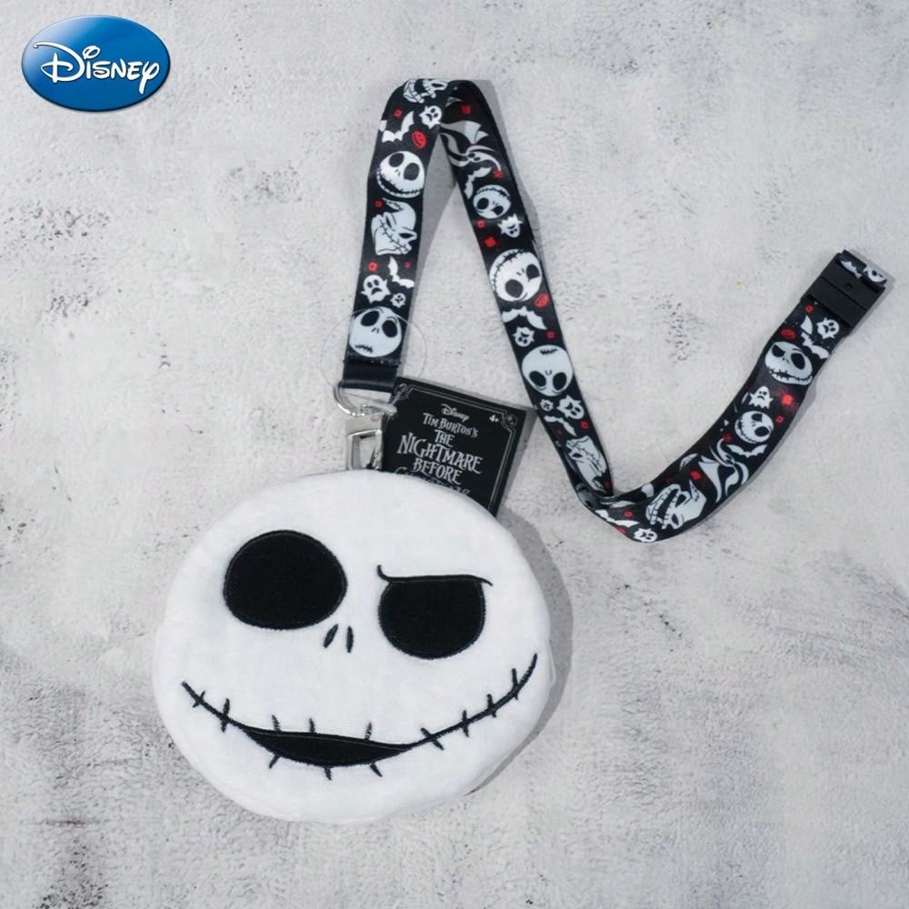 Disney Porte-badge en peluche Jack Skellington avec tour de cou, sous licence officielle L'Étrange Noël de monsieur Jack