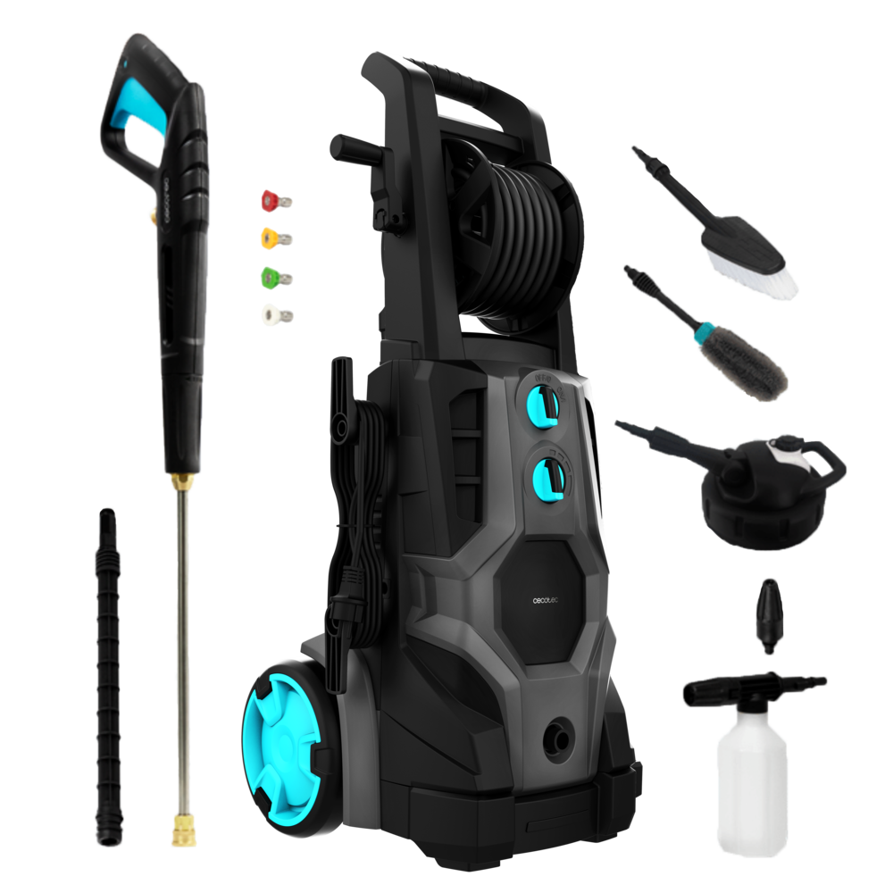Cecotec HydroBoost 3200 TotalClean High Pressure Washer - 3200W Brushless Pressure Washer 225 Bar, 540 L/h, Aluminium Pump with 14m Operating Radius for Home, Car & Garden, Multi-colored