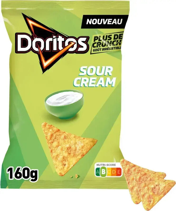 Doritos Chips de Tortilla Saveur Crème Aigre, 160 g