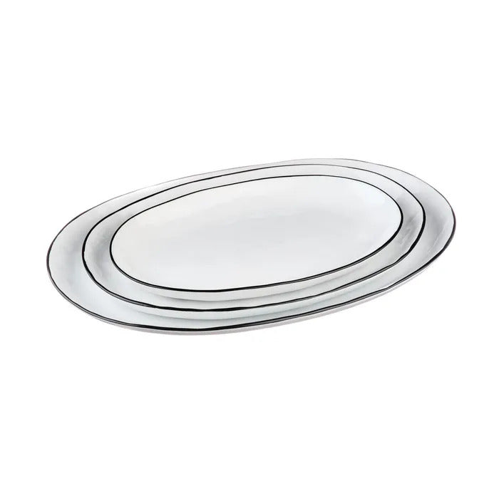 BJÖRN PURE Lot de 3 plateaux de service - Blanc neige