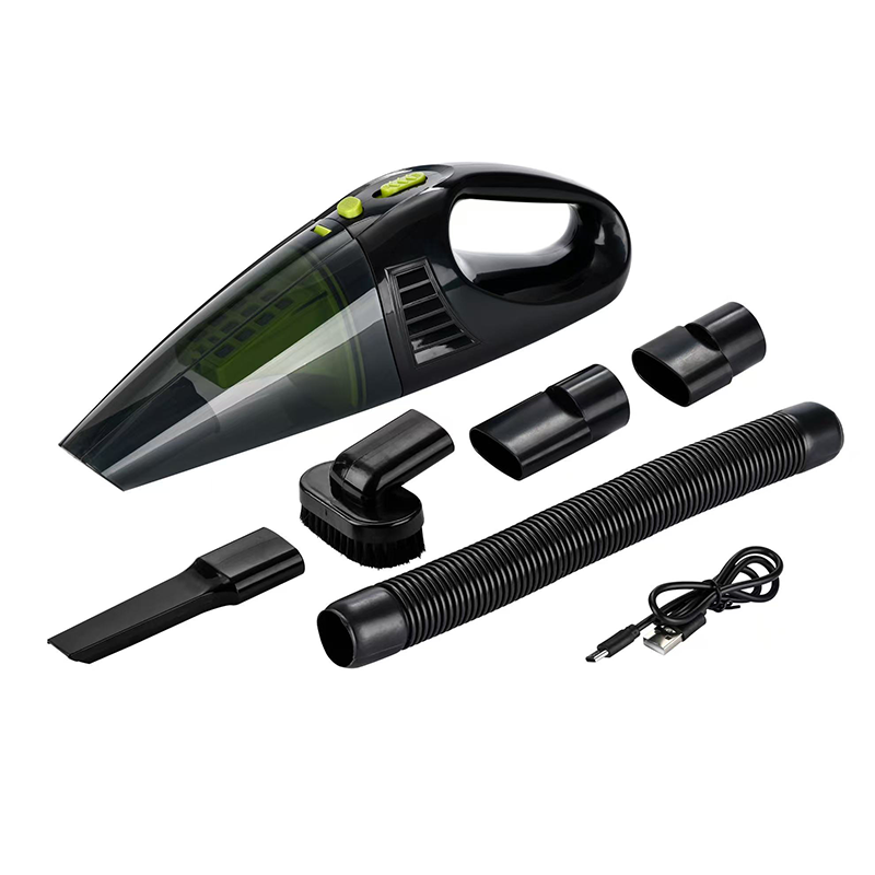 ATSHARK A-016 Aspirateur à main portable pour voiture, sans fil, 2 x 1800 mAh, Matériau ABS, Lot de 1, Noir
