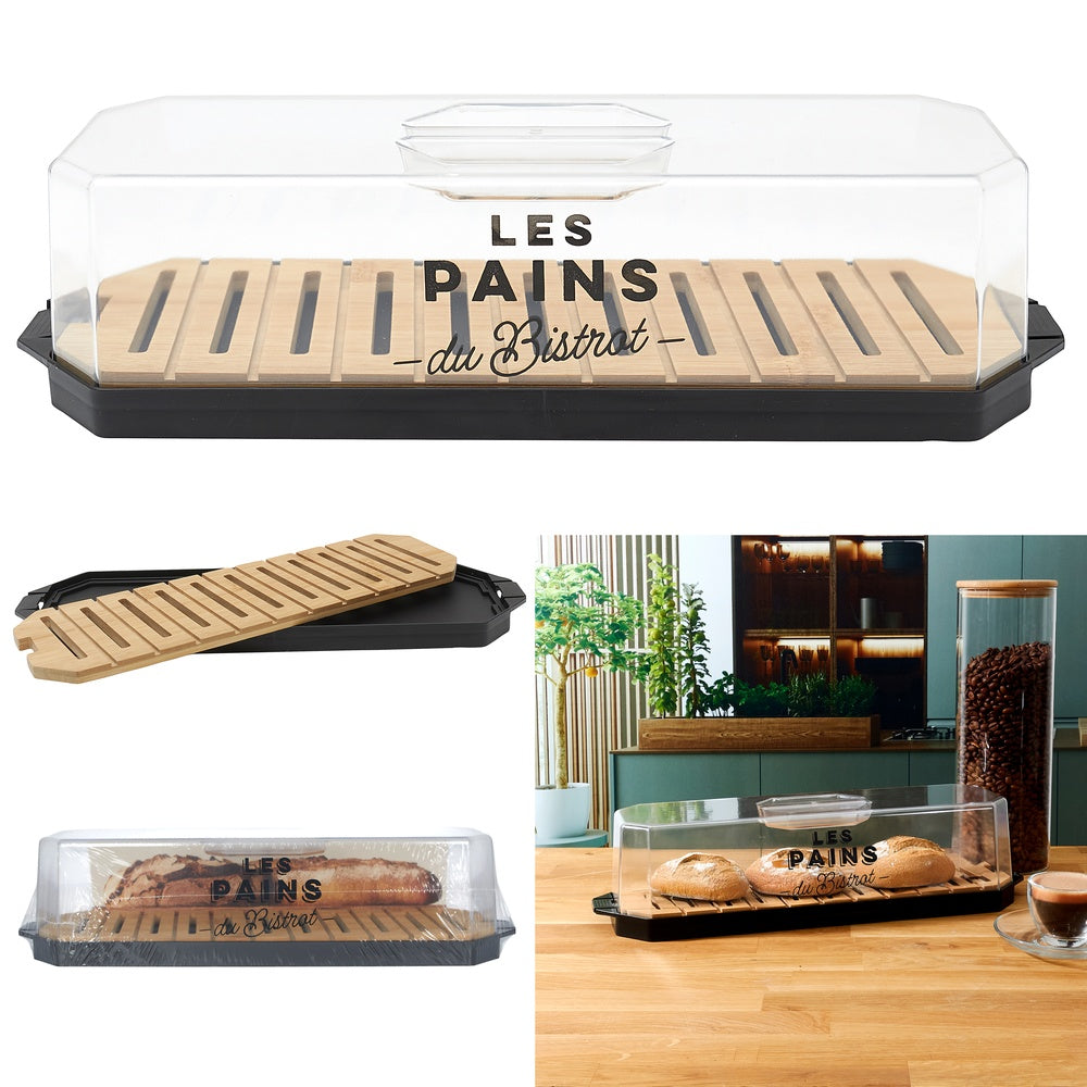 COOK CONCEPT Boîte à pain avec couvercle transparent Bistrot