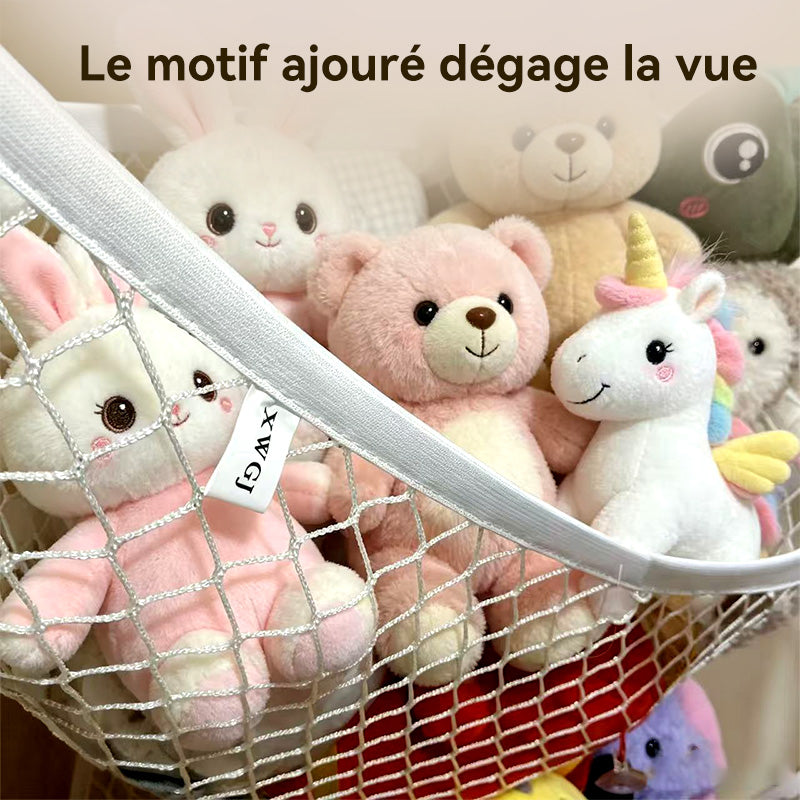 JORDAN&JUDY Filet de rangement pour jouets, hamac de rangement pour peluches, blanc
