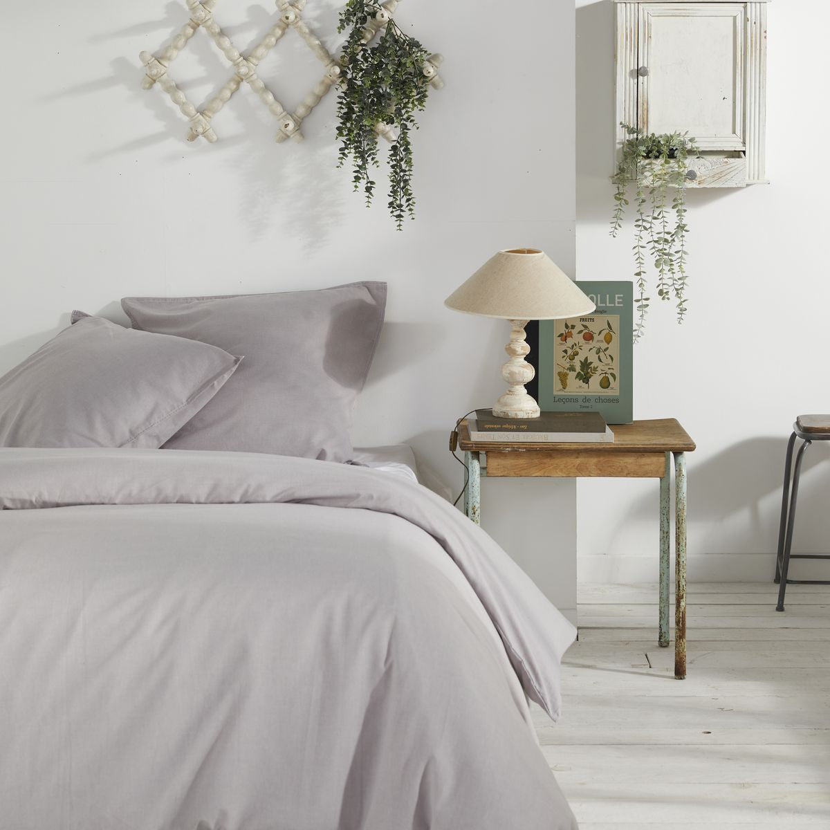 TODAY Parure de lit chambray 2 personnes, Gris clair, Constance, Charme