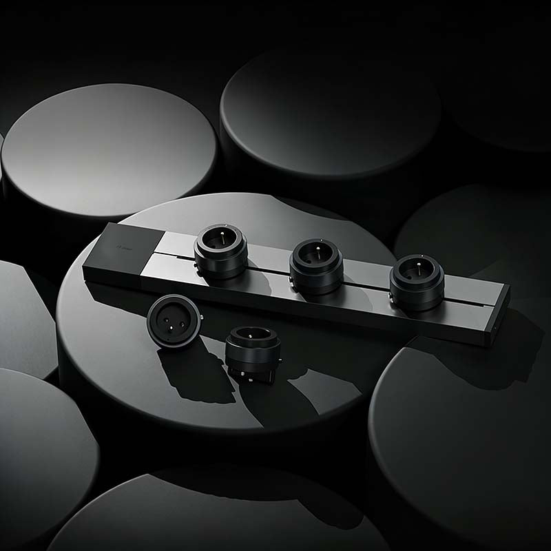 GONEO Rail de prises mural 500 mm noir
