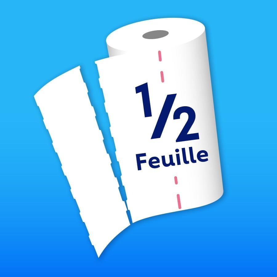OKAY Adapt Blanc Essuie-Tout Demi-Feuille, 60% Plus Absorbant, 3 Rouleaux