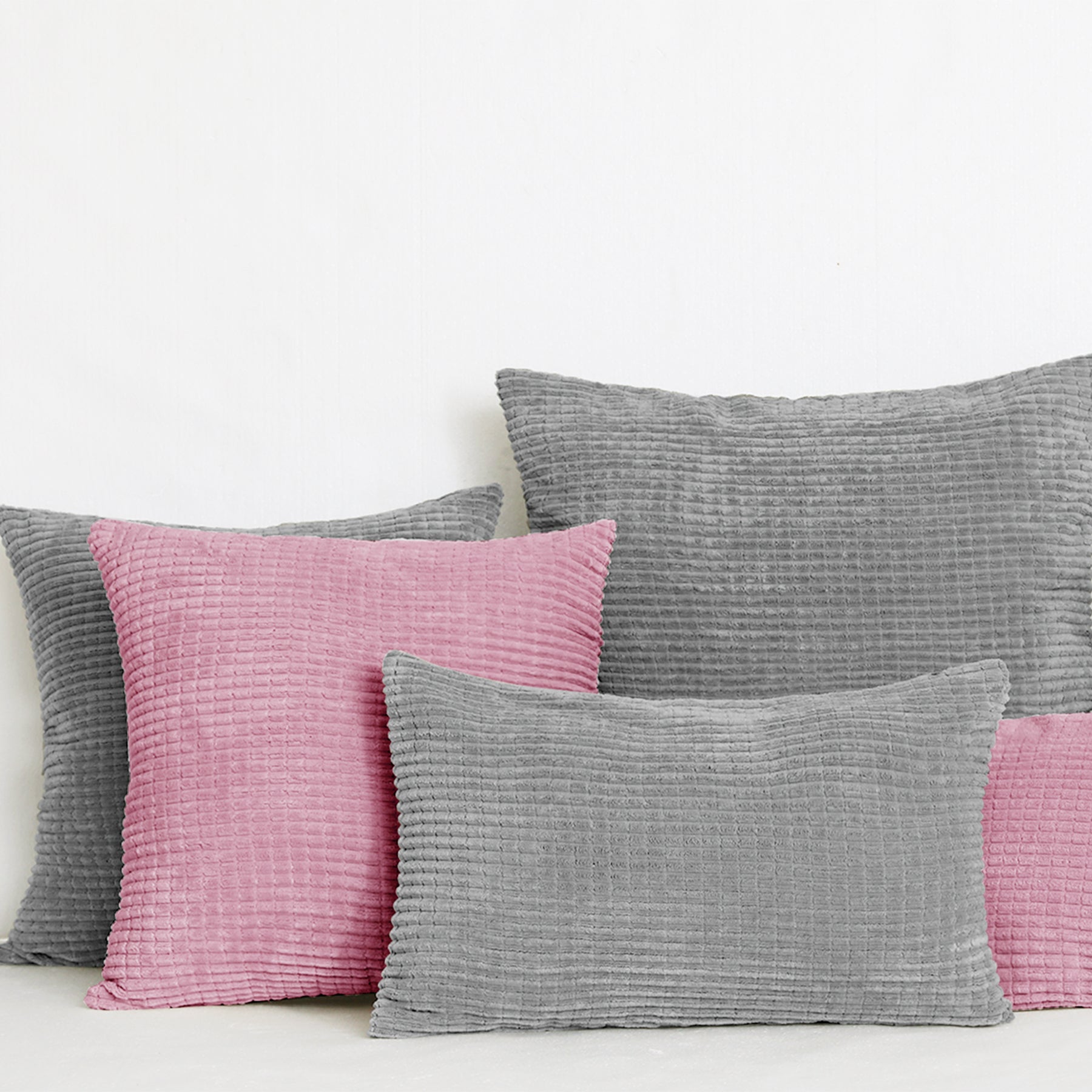 Deconovo Housse de coussin en velours, coloris rose, 45 x 45 cm, 1 pièce
