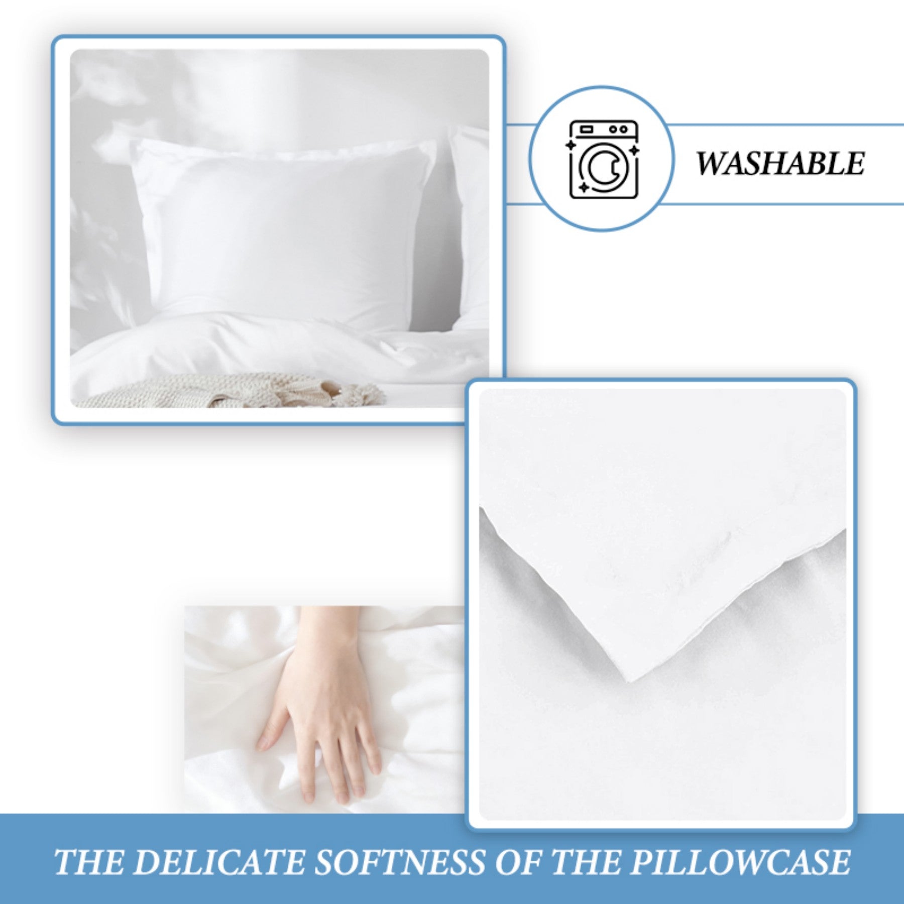 LEBONSOIR Parure de lit avec housse de couette Blanc 200 x 200 cm/65 x 65 cm x 2 Respirant Durable Doux Confortable Avec zip 3 pièces Comprend 1 housse de couette et 2 taies d'oreiller Sans couette