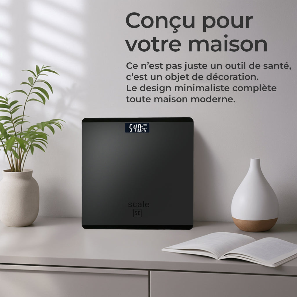 Sparoma AD-26 Pèse-personne électronique avec capacité de 180 kg, haute précision de 0,05 kg, verre trempé de 4 mm et écran LCD, gris-noir - Alimenté par 2 piles AAA (piles non incluses)