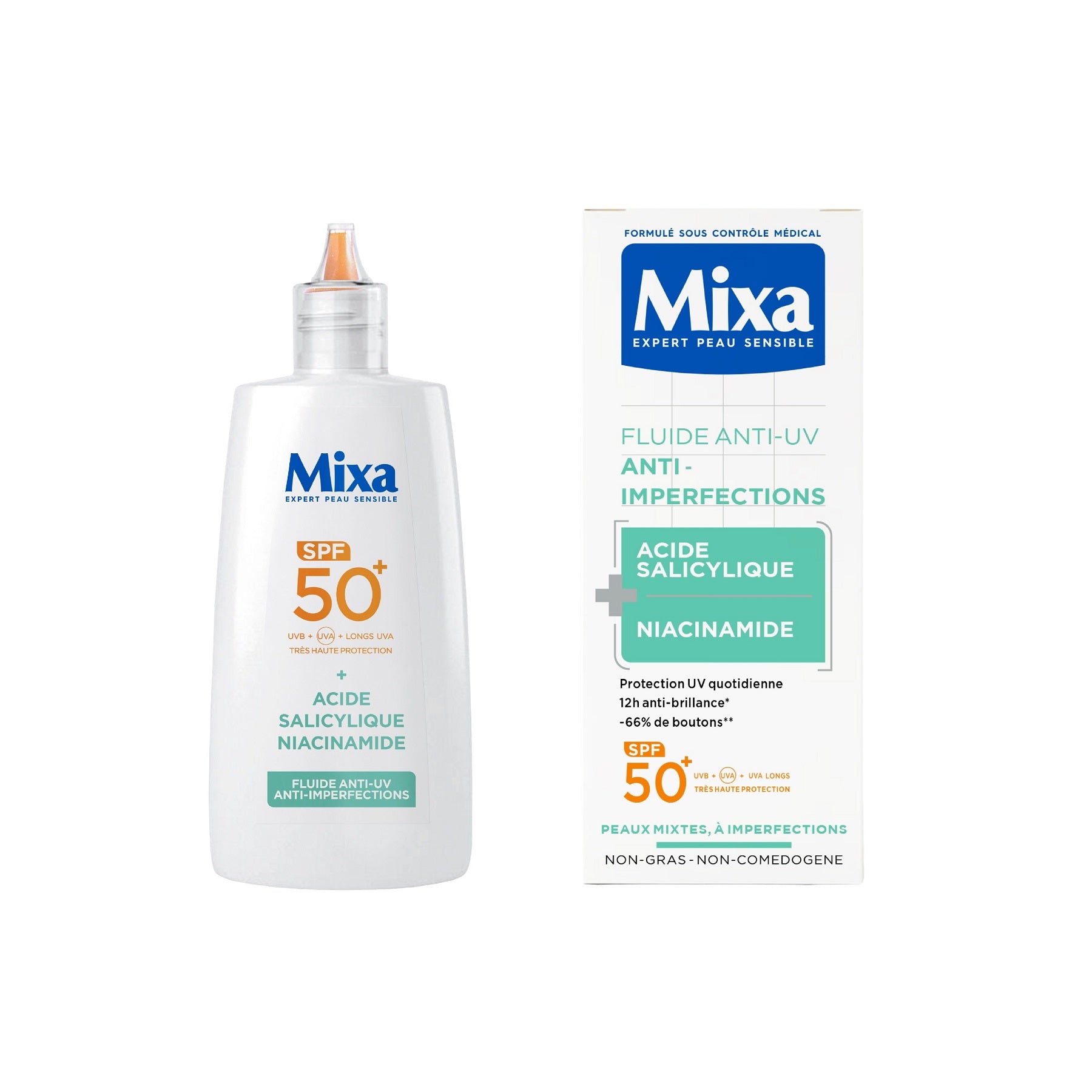 Mixa fluide anti-uv anti-imperfections 50ml