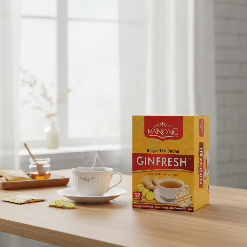 Ranong Tea Ginfresh Boisson instantanée au gingembre corsée 180 g