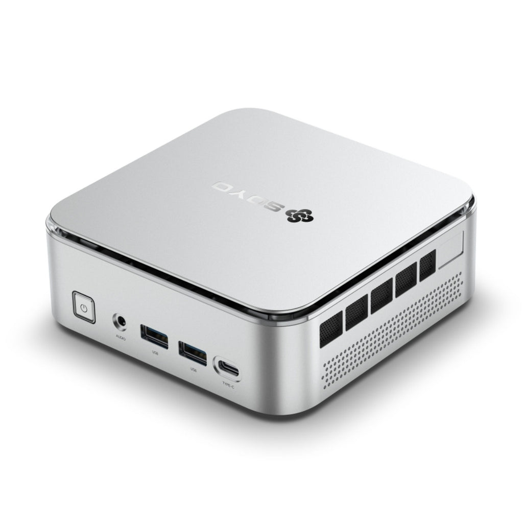 SOYO S4PLUS Mini PC Ryzen 7 H 255 (8 cœurs / 16 threads, jusqu'à 4,9 GHz) Mini ordinateur de bureau 24 Go LPDDR5 RAM 512 Go SSD PCIe 3.0