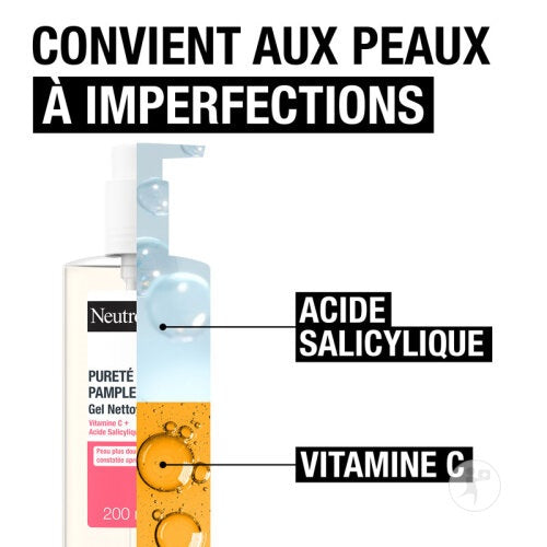 NEUTROGENA Nettoyant Visage Quotidien Rafraîchissant Pamplemousse Rose 200 ml