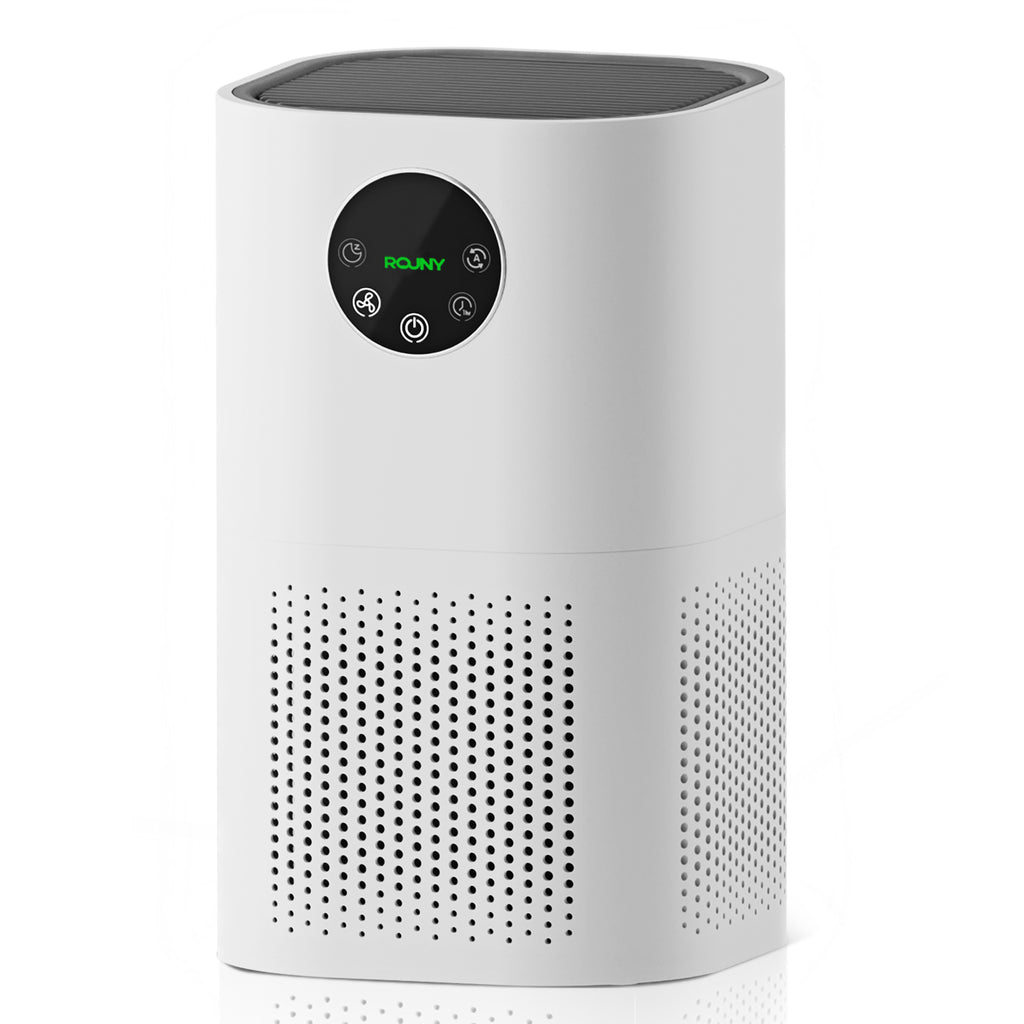 ROUNY Purificateur d'air pour la maison, filtre HEPA H13, CADR 150 m³/h, couverture 20-50 m², mode veille ≤25 dB, affichage de la qualité de l'air, 4 vitesses de ventilation