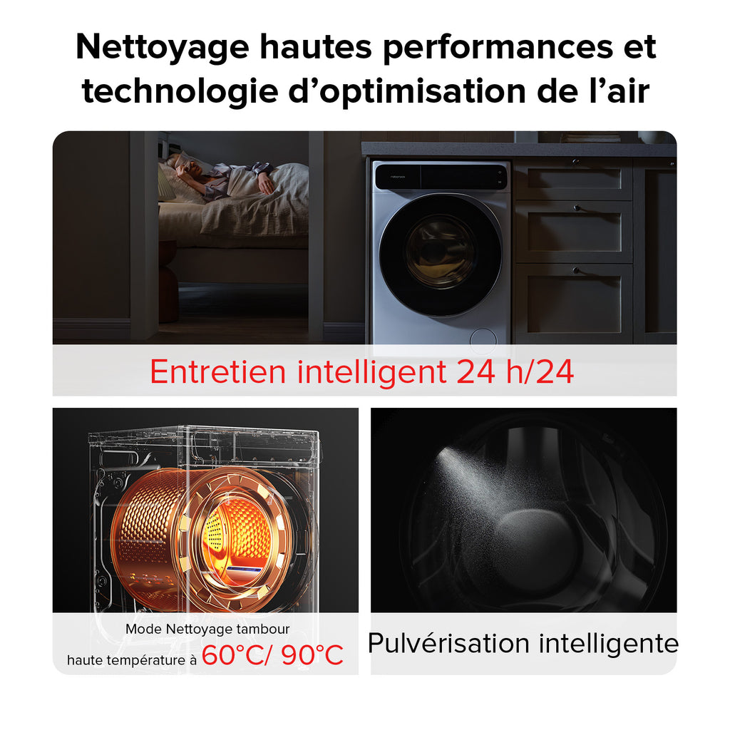 Roborock Zeo One Lave-Linge séchant avec technologie Zeo-cycle, algorithme RR Seafarer, système LintClear et dosage automatique, blanc - 10 kg/6 kg