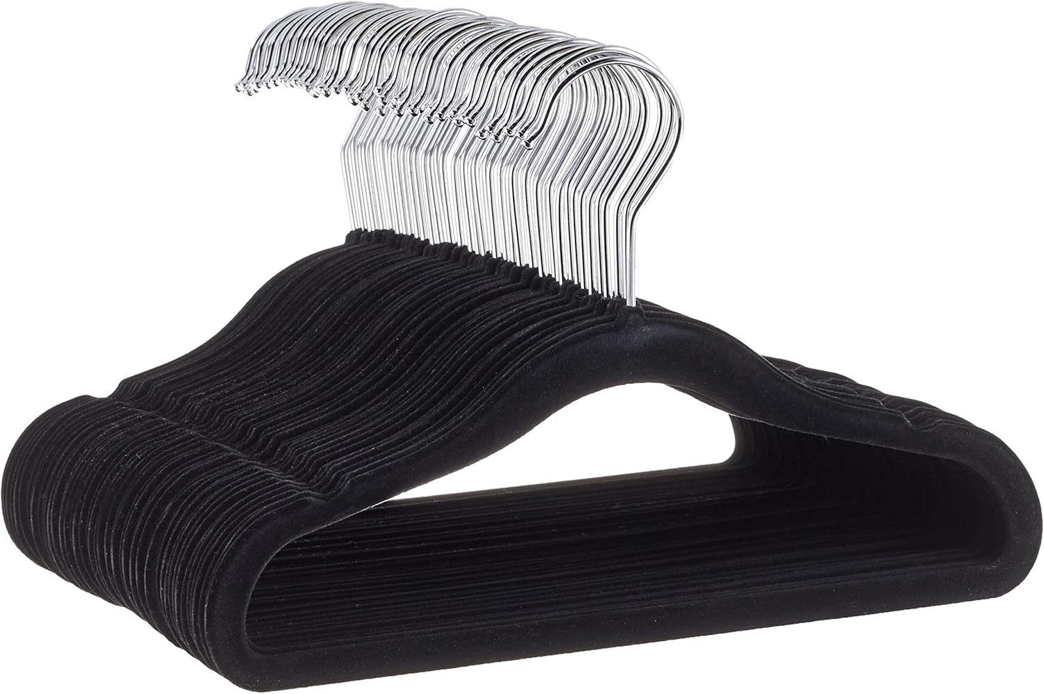 ANQI Cintres à vêtements en velours antidérapants pour enfants, nourrisson et tout-petit, 11,6 po (pour vêtements de bébé), lot de 50, Noir