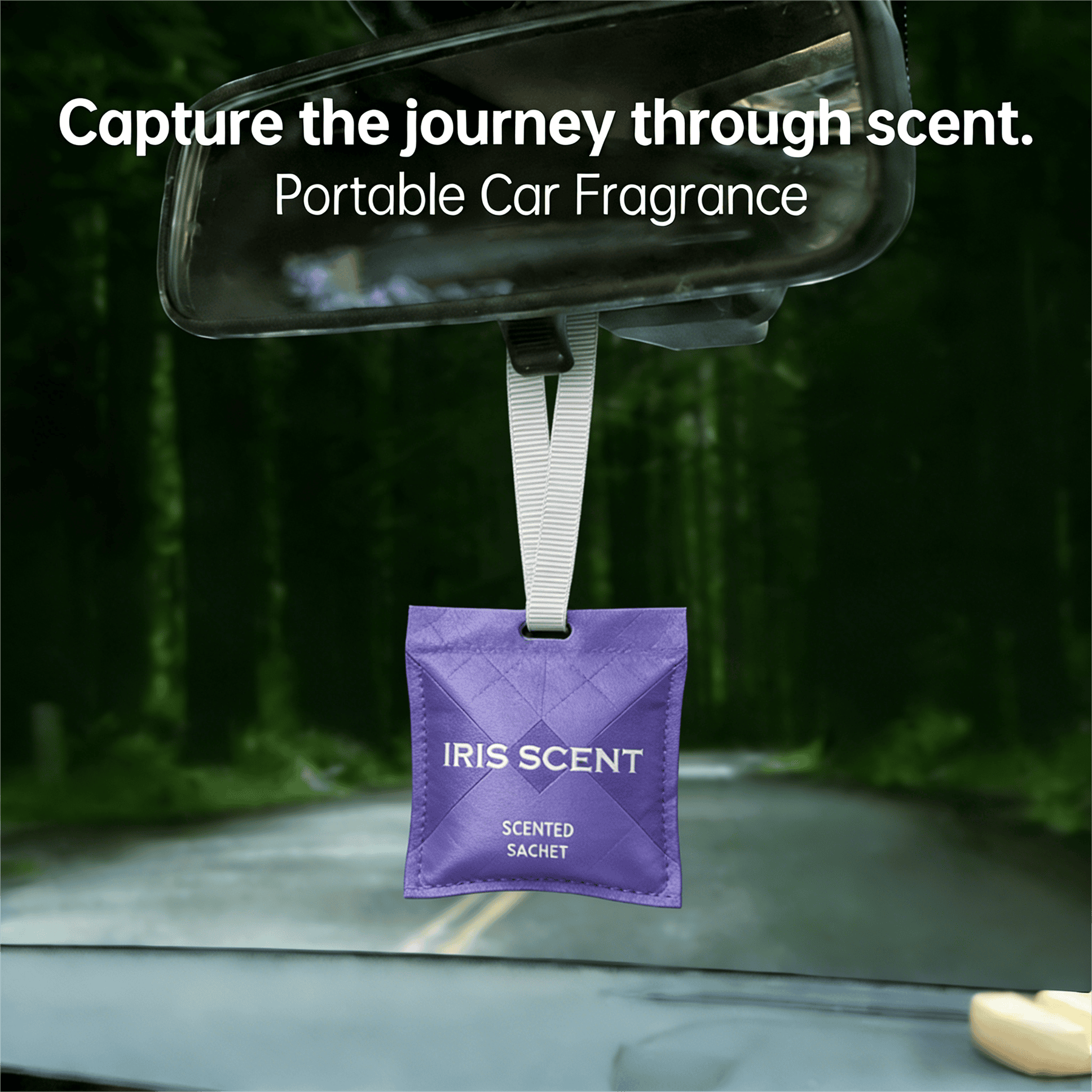 Zooly Ensemble de sachets parfumés pour voiture - Iris et herbe (Violet), 12 g, 1 ensemble