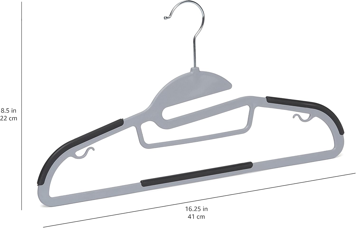 ANQI Cintres en plastique, Lot de 50, Gris