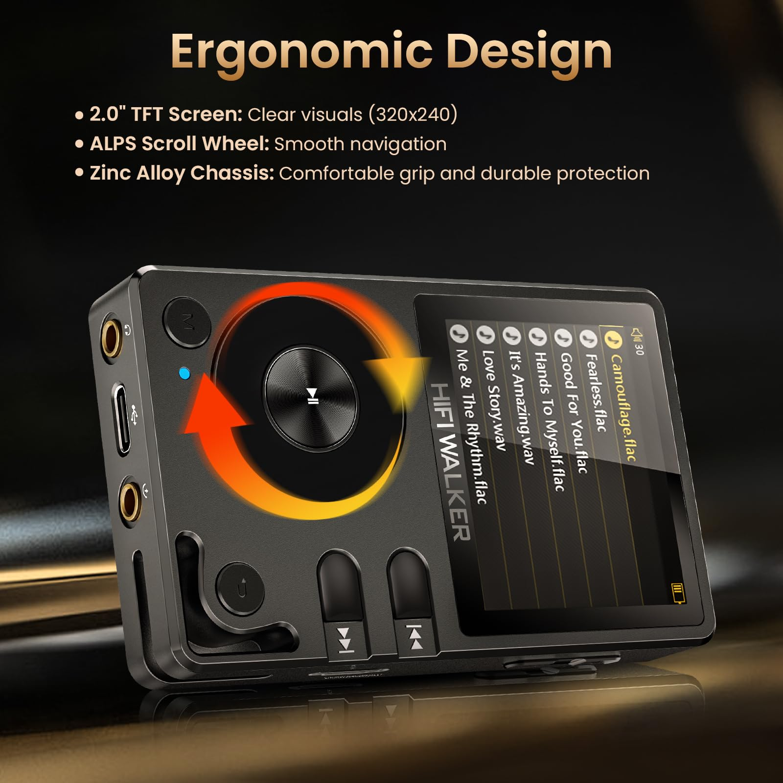 HIFI WALKER H2 Lecteur audio numérique 64 Go - Noir