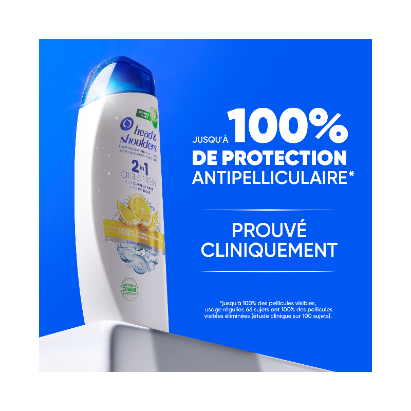 HEAD & SHOULDERS - Shampoing 2en1 Citrus Fresh - 625ml