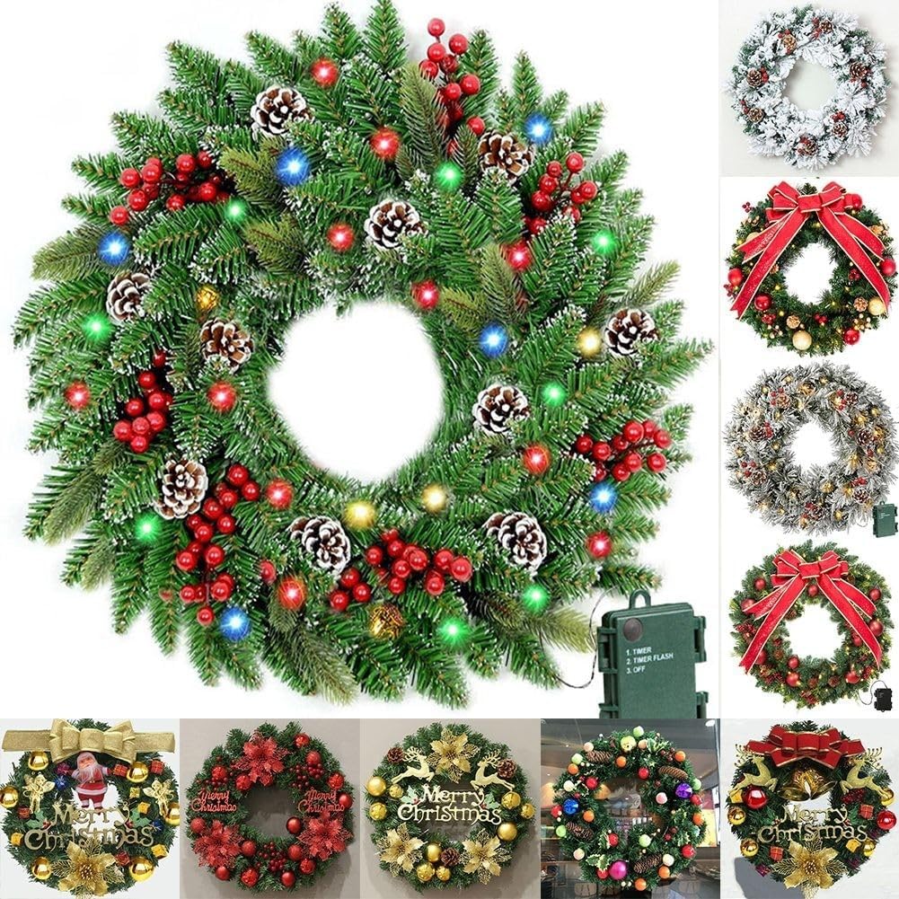 DDHS Couronne de Noël 60 pouces avec lumières - 1 pièce