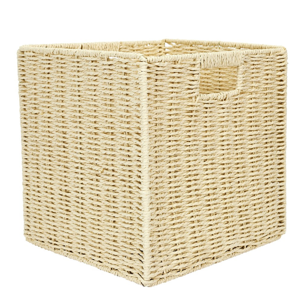 HOME DECO FACTORY Cube de rangement tressé pliable 30 x 30 cm