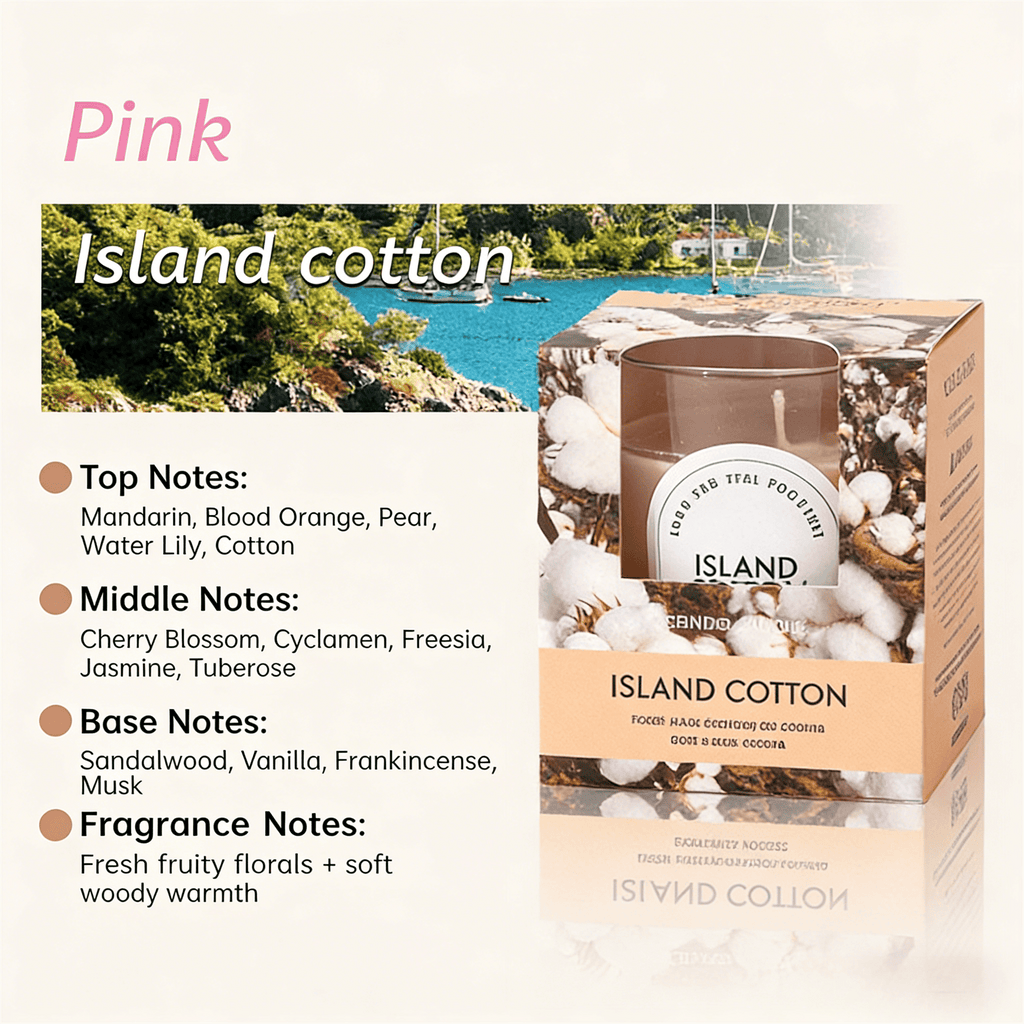 Zooly Bougie parfumée transparente senteur Island Cotton - 140 g