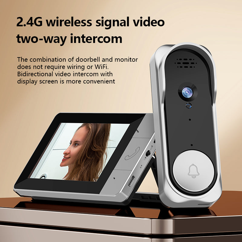 Verbex NT601A Sonnette vidéo, Sonnette connectée, Caméra de surveillance domestique, Ne nécessite pas le Wi-Fi pour la réception, Utilisable avec enregistrement vidéo et longue autonomie