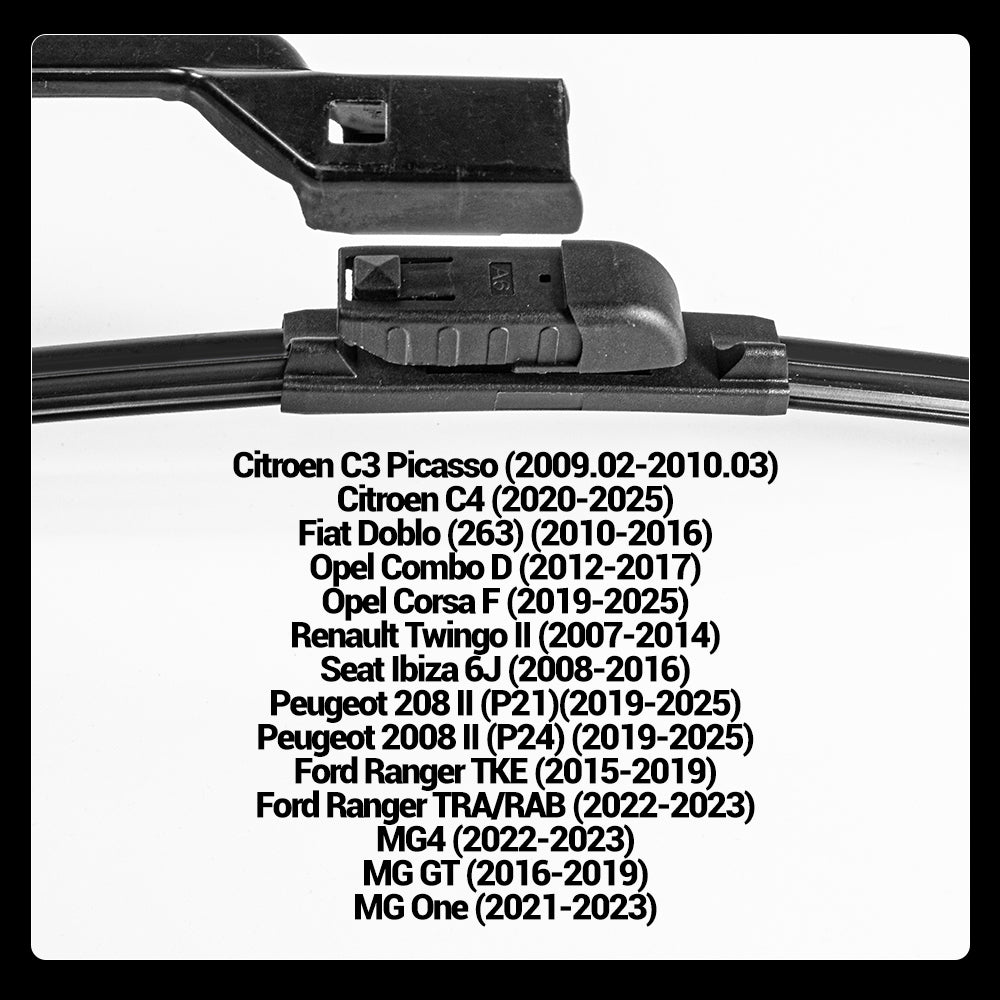 LECIBUBI Essuie-glaces pour Peugeot 208 II/2008 II, Citroën C4, Opel Corsa F, Renault Twingo II, équipement d'origine - 600 mm + 400 mm