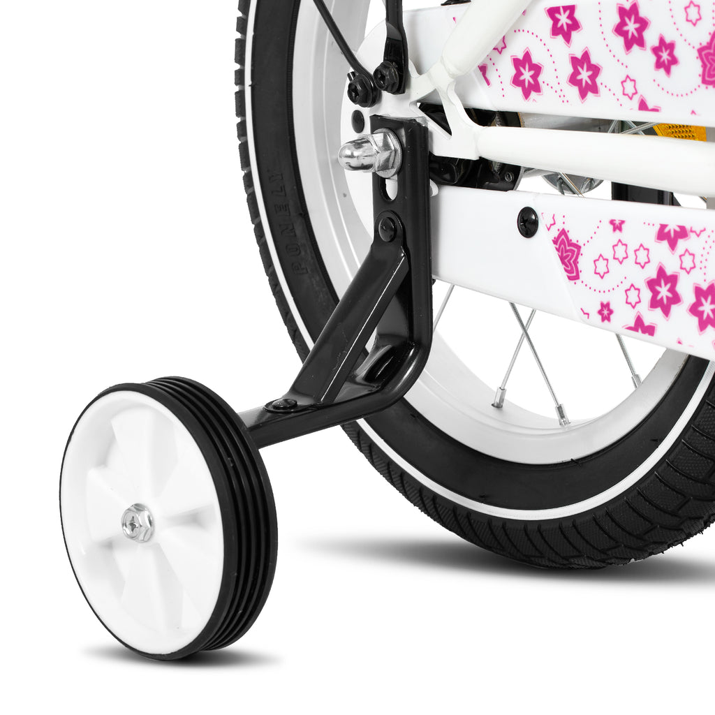 HILAND Starry Vélo pour enfants de 3 à 5 ans avec petites roues, sonnette et porte-bagages arrière rose - 35 cm