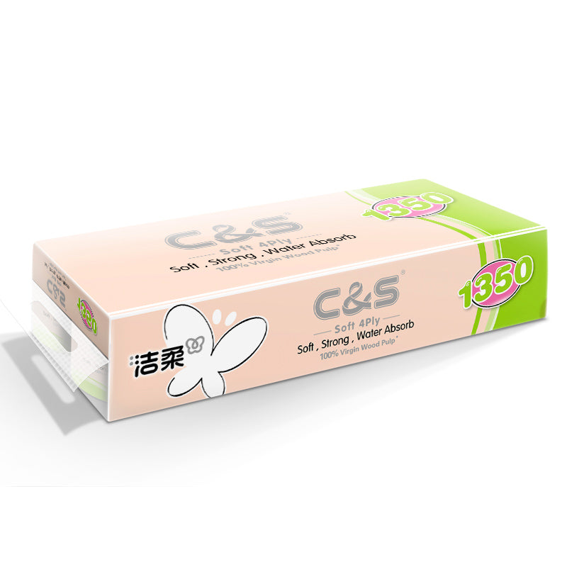 C&S Papier toilette, 4 épaisseurs, 135 g, 10 rouleaux, doux, durable, format familial économique
