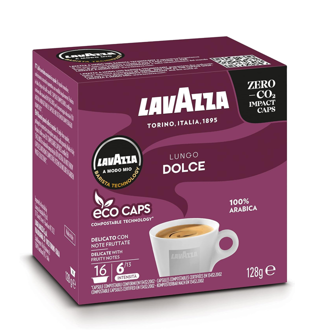 LAVAZZA Capsules Compatibles A Modo Mio Lungo dolce 16 capsules