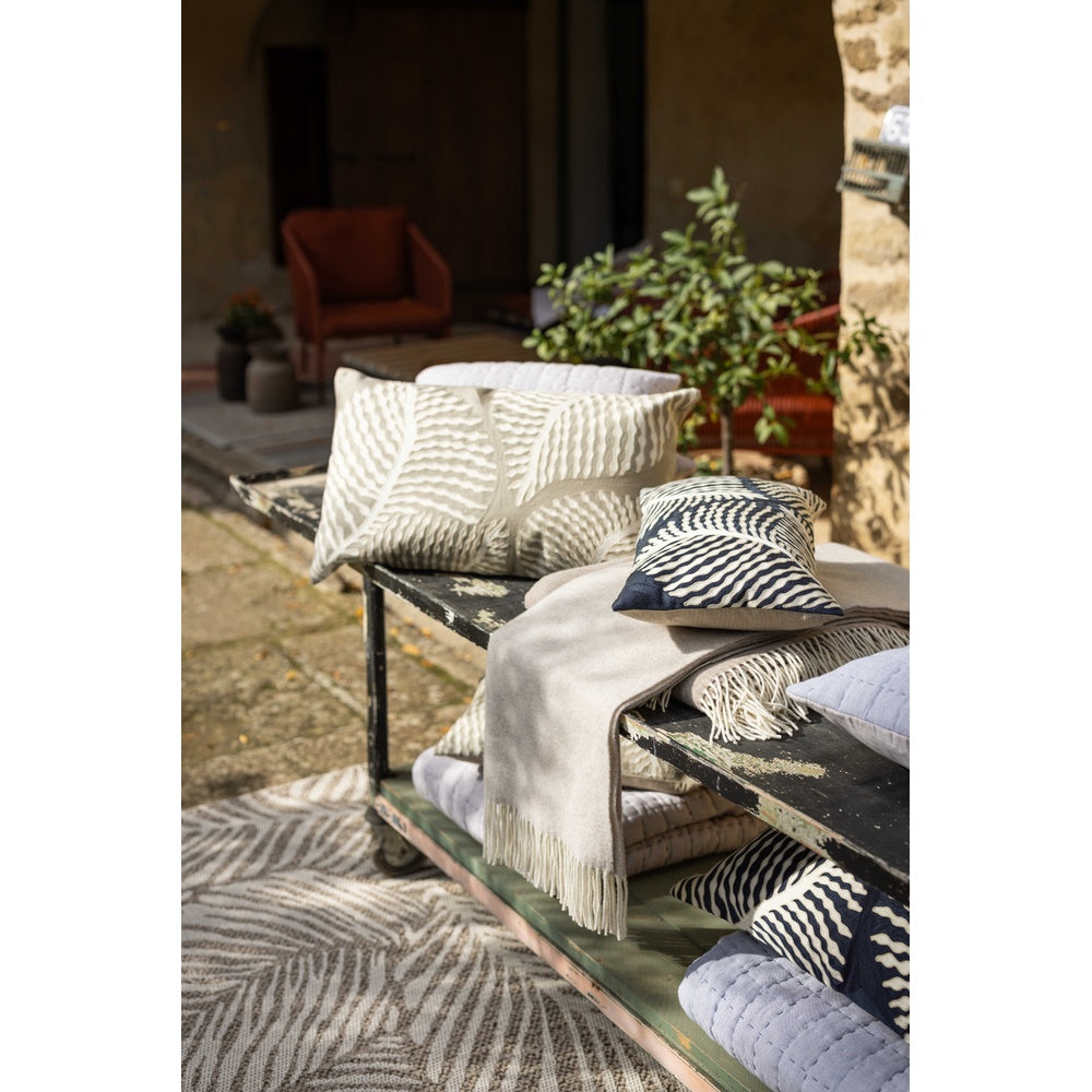 Housse de coussin brode flora marine