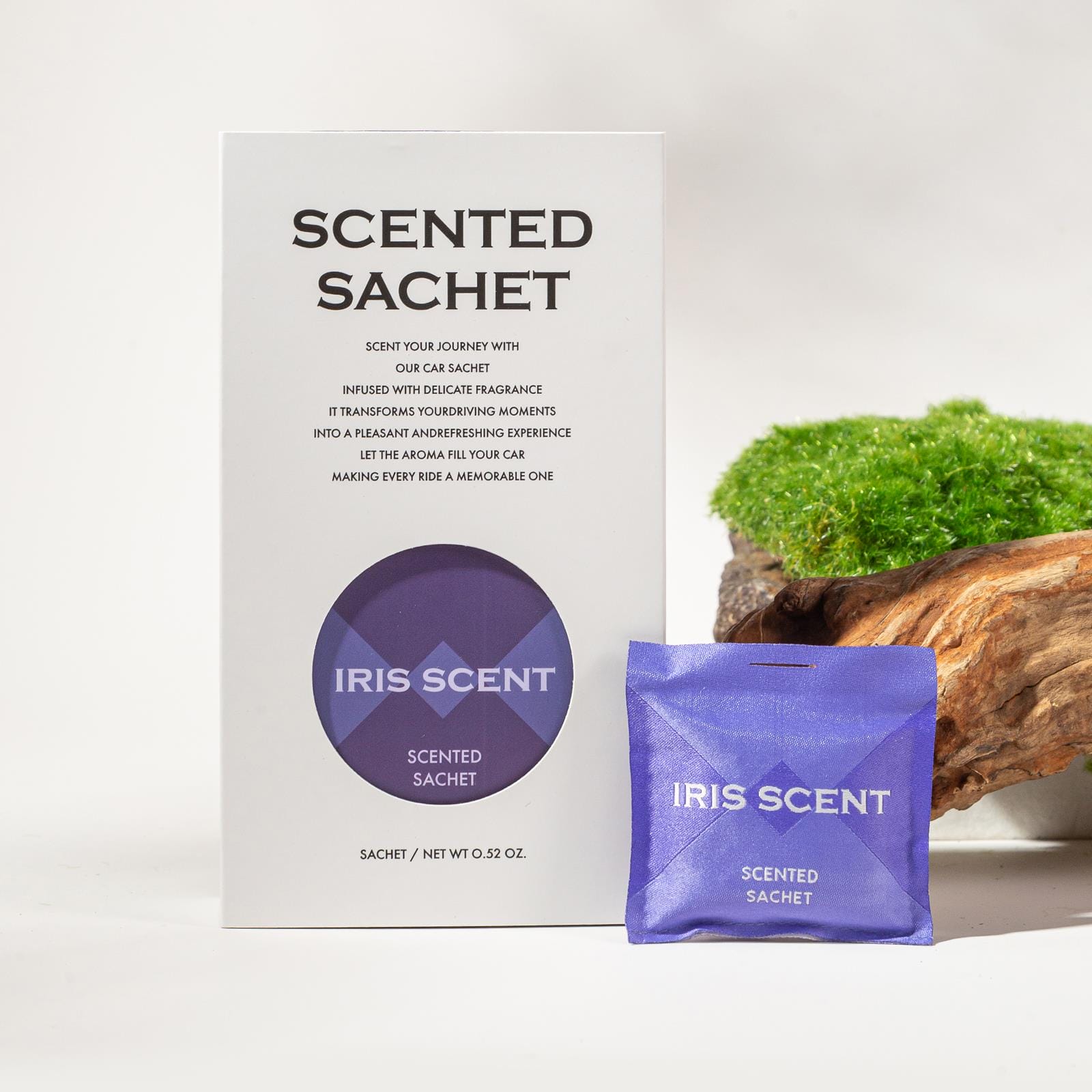 Zooly Ensemble de sachets parfumés pour voiture - Iris et herbe (Violet), 12 g, 1 ensemble