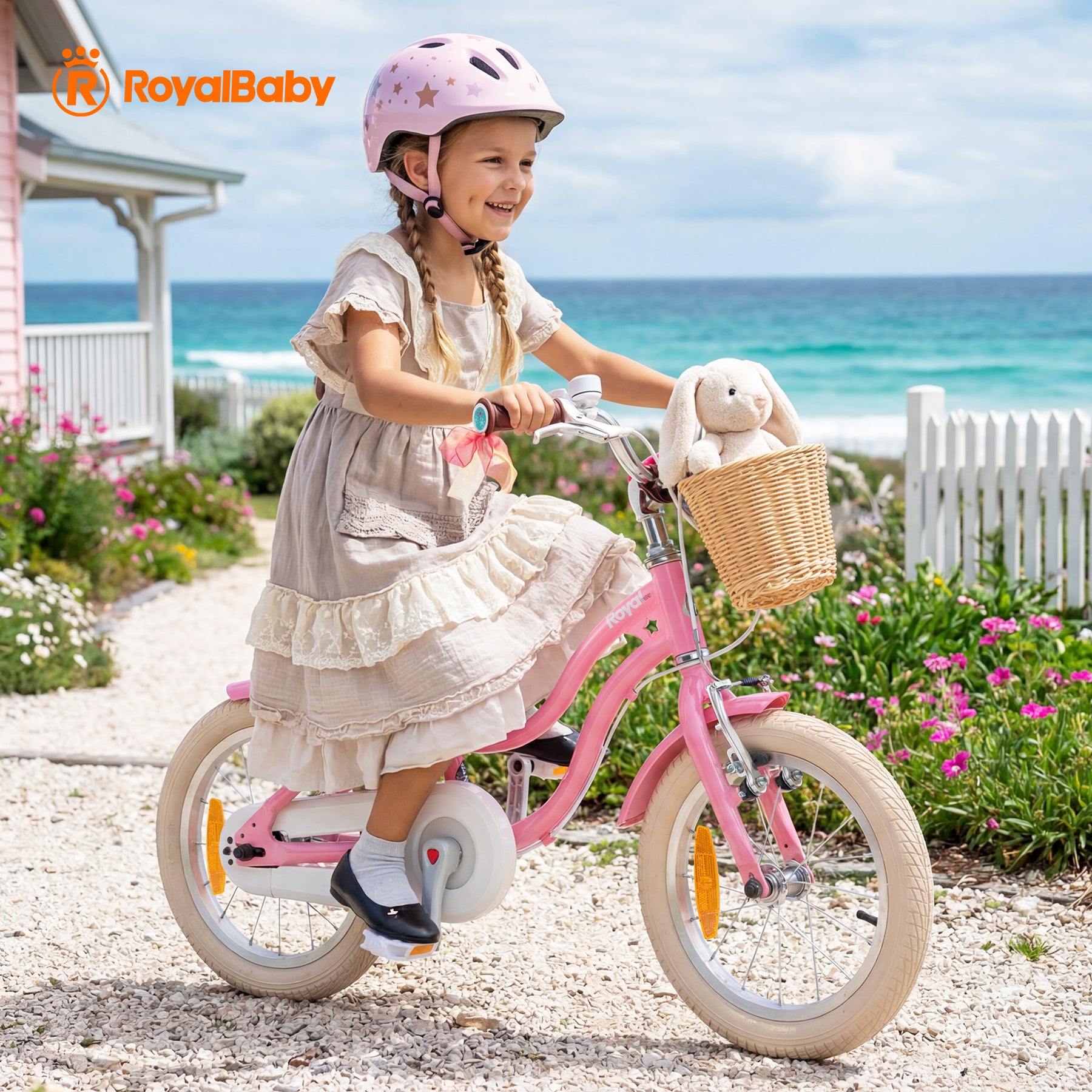 RoyalBaby+vélo pour enfants+ Aluminium EZ Stargirl+ Rose 16 pouces, Poids net 10 kg