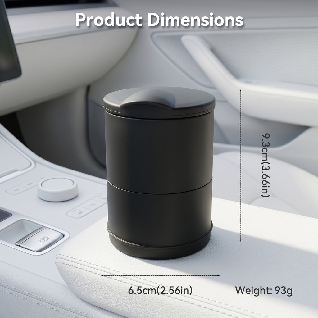 Cendrier de voiture, Cendrier portable avec couvercle, Résistant aux hautes températures, Compatibilité universelle, Finition mate dépolie, Hermétique