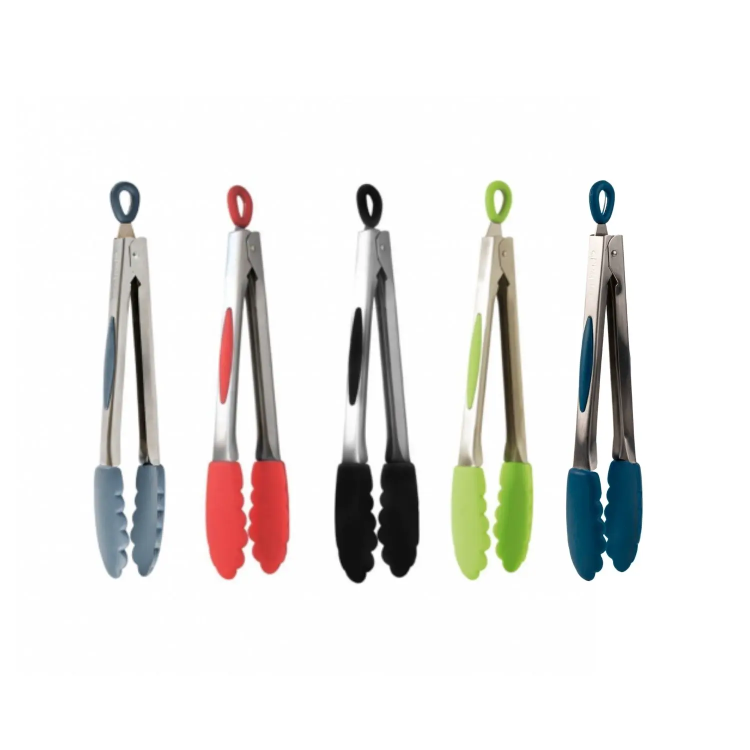 MASTRAD Pince multifonction de cuisine en acier inoxydable et silicone noir - 30 cm