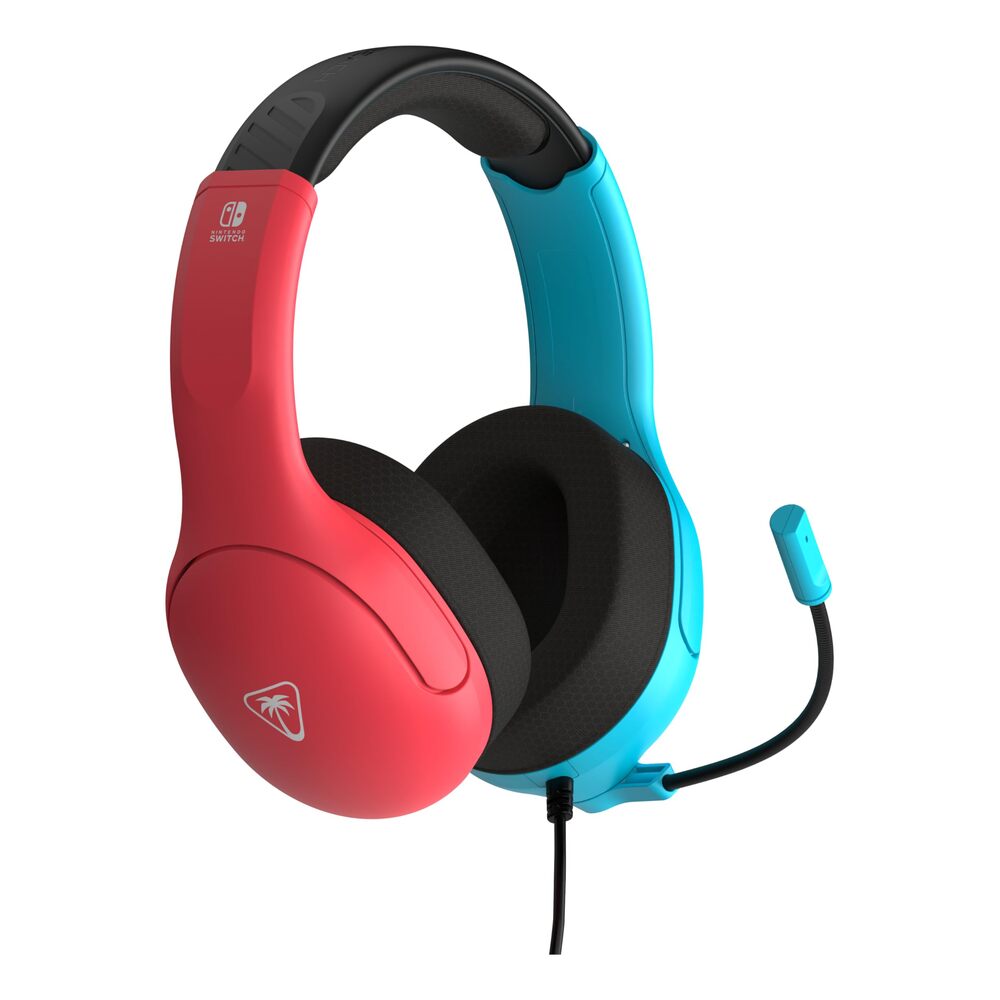 TURTLE BEACH Airlite Fit Casque Gaming Filaire (Prise 3.5mm) - Micro Muet par Basculement - Nintendo Switch, Switch Lite, Switch OLED, PC & Mobile - Bleu/Rouge
