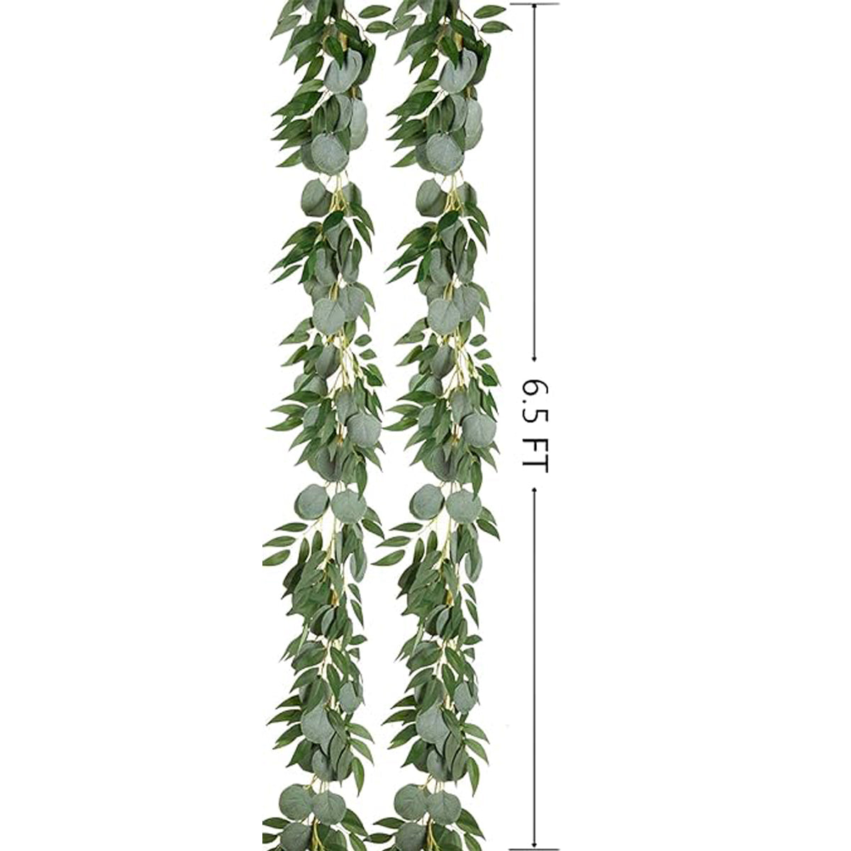 Wei's moment 2 pièces 6,5 ft Guirlande d'eucalyptus artificiel avec feuilles de saule Vignes de verdure suspendues artificielles Ruban de table Guirlande pour arche de fond de scène de mariage Décoration murale