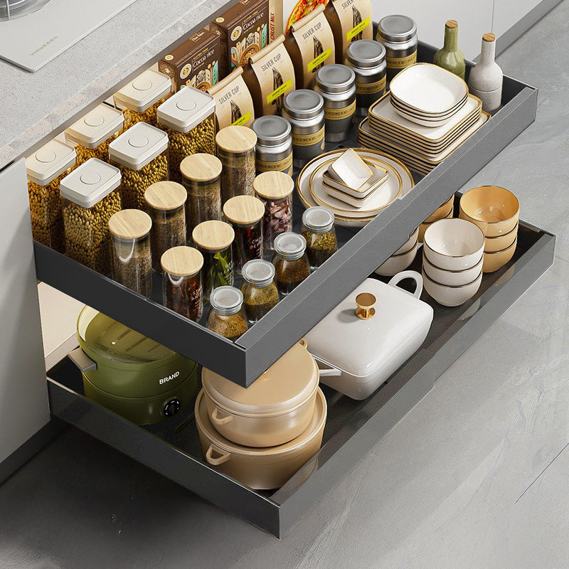 VIVREAL étagère de rangement extensible, petit modèle gris, panier coulissant, acier inoxydable, réglable 12.6–20.5 pouces, facile à installer, modèle S32G, promotion de la Fête du Printemps, choix privilégié pour cadeau annuel