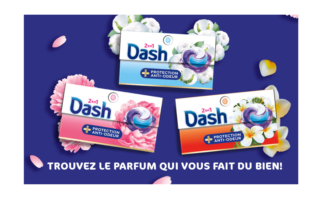 DASH Tablettes 2-en-1, Protection anti-odeur, fraîcheur de coton, 28 doses