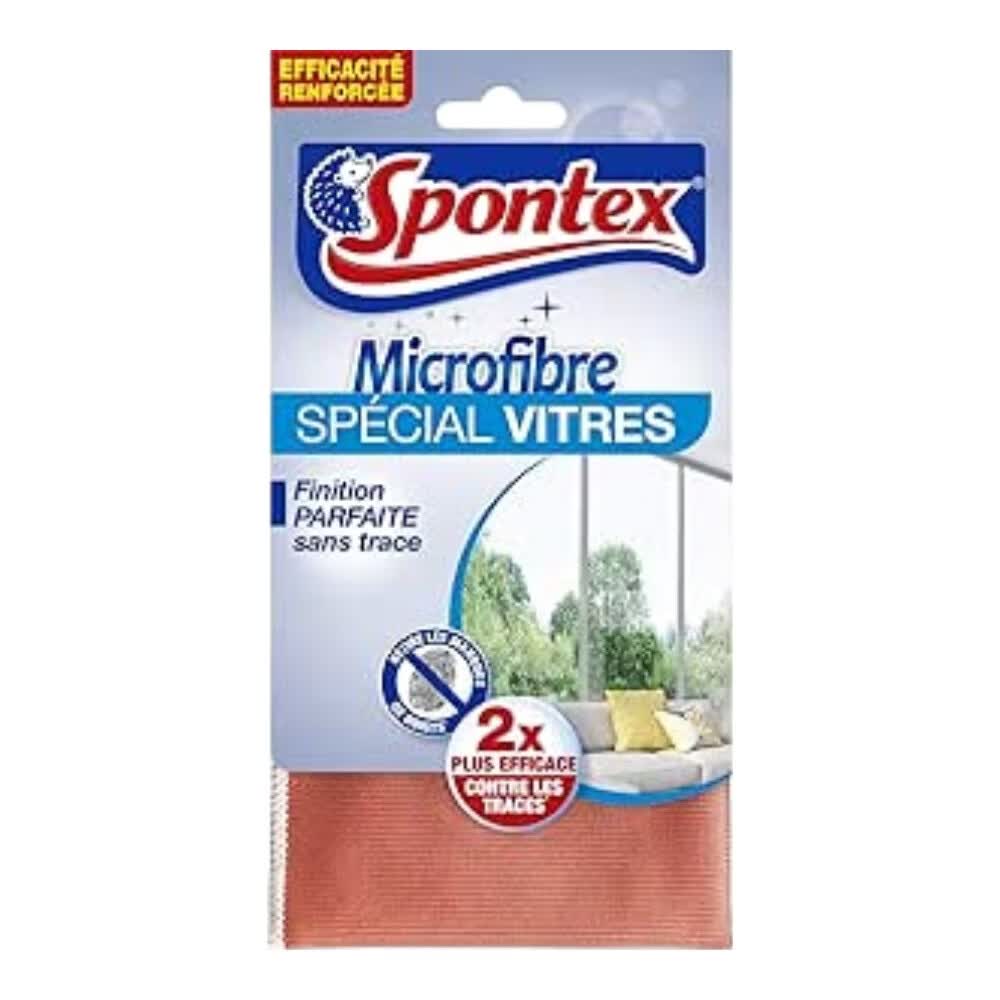 SPONTEX Window Wonder Chiffon microfibre recyclée sans traces 35 x 35 cm 1 chiffon