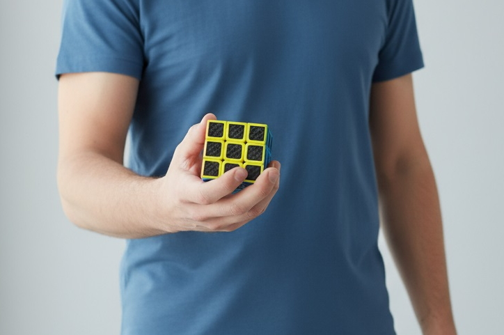 Casse-tête cuboïde avec autocollants en fibre de carbone noir - 2 x 3 x 3