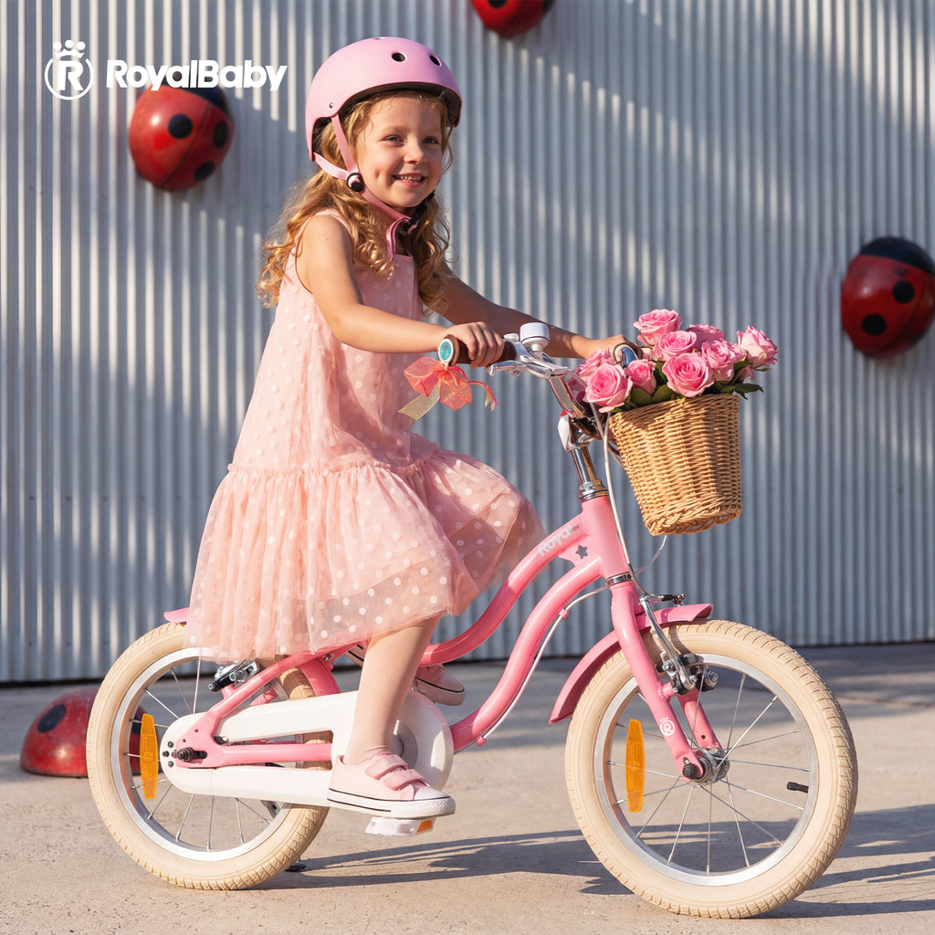 RoyalBaby+ Vélo pour enfants+ Aluminium EZ Stargirl+ Rose 14 pouces, Poids net 9,2 kg