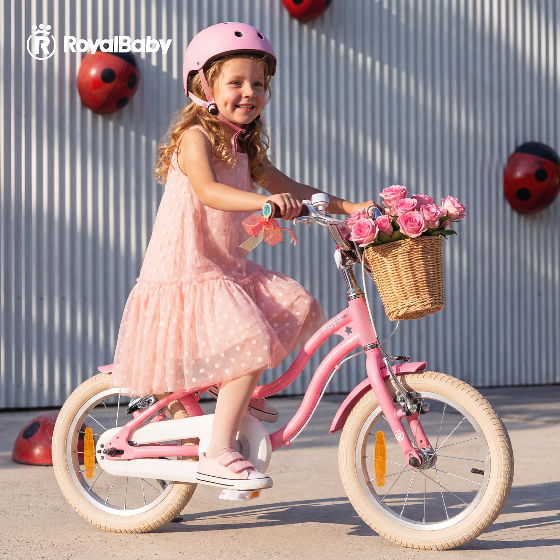 RoyalBaby+ Vélo pour enfants+ Aluminium EZ Stargirl+ Rose 14 pouces, Poids net 9,2 kg