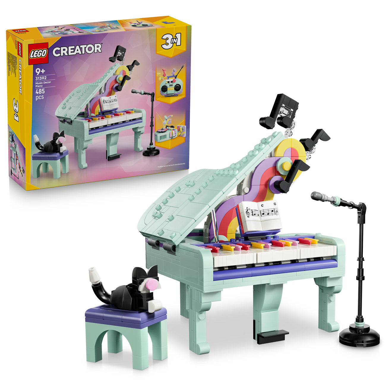 LEGO Creator 3-en-1 Ensemble de Construction Décoration Musicale Piano et Chat 31392