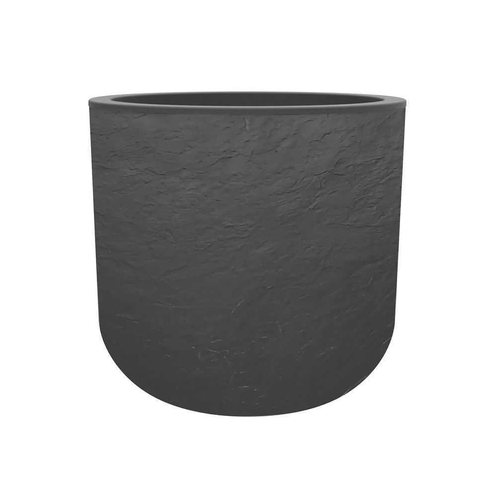EDA Pot Rond 40 cm VOLCANIA UP Gris anthracite 40 cm Avec zone de rétention d'eau Ø 38,5 x 36,8 cm - Volume 32,5 L