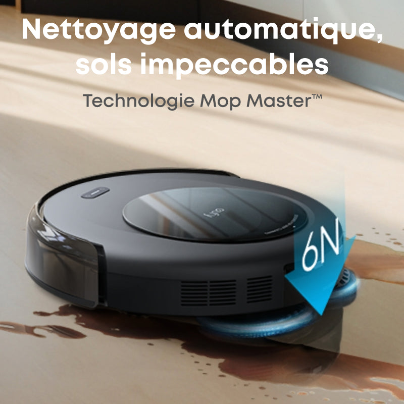 eufy Omni C20 aspirateur robot avec station tout-en-un, vidage automatique, fonction lavage et séchage, 7 000 Pa, design 8,5 cm, fonction essuyage, sécurité enfant