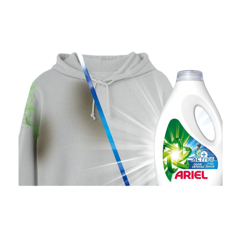 ARIEL lessive liquide protection active contre les odeurs, 30 lavages, 1,35 L
